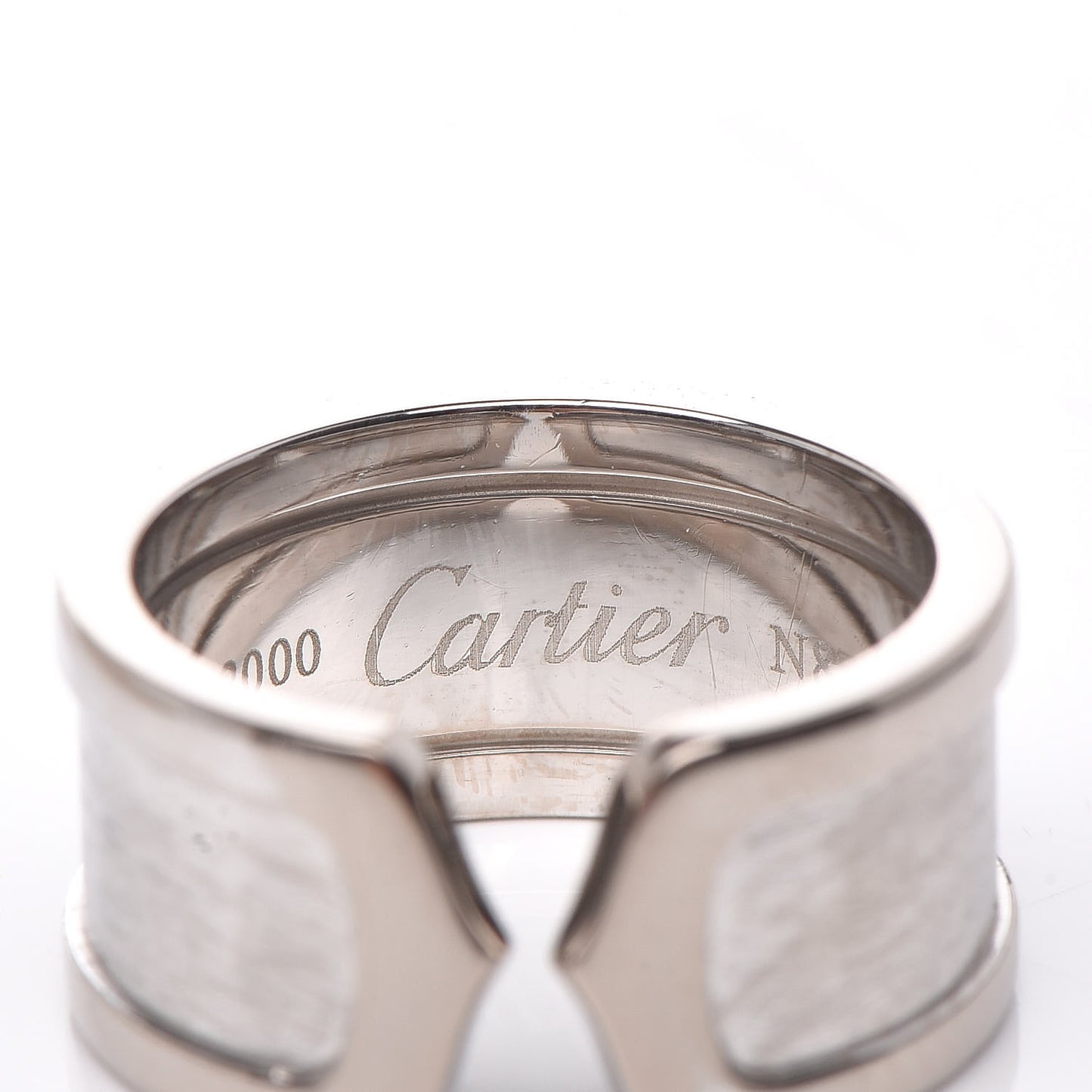 18K White Gold 10mm Logo De Ring 52 6