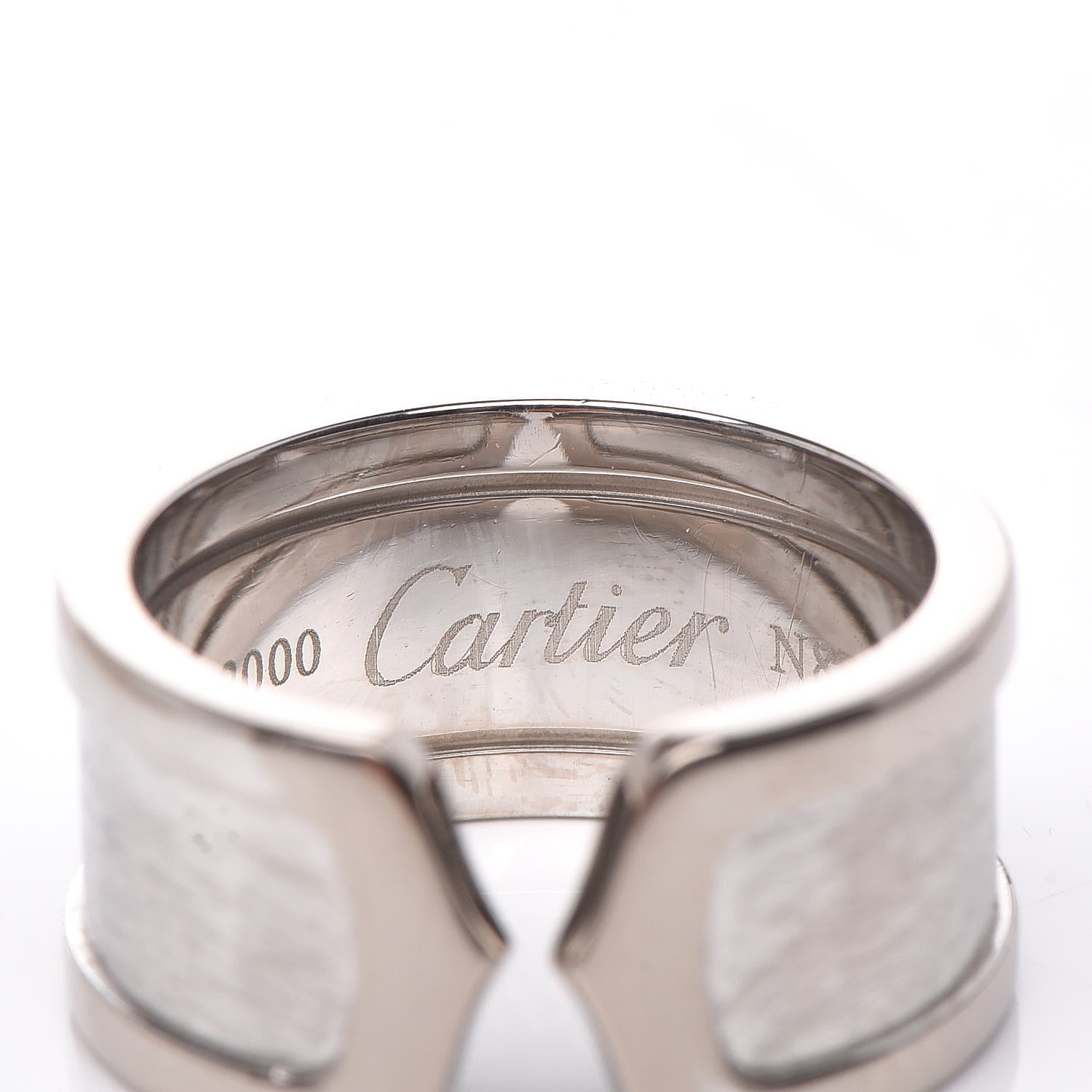 Cartier 18K White Gold 10mm Logo De Ring 52 6 5 of 7