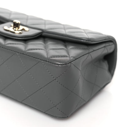 Chanel Lambskin Quilted Mini Rectangular Flap Dark Grey 9 of 10