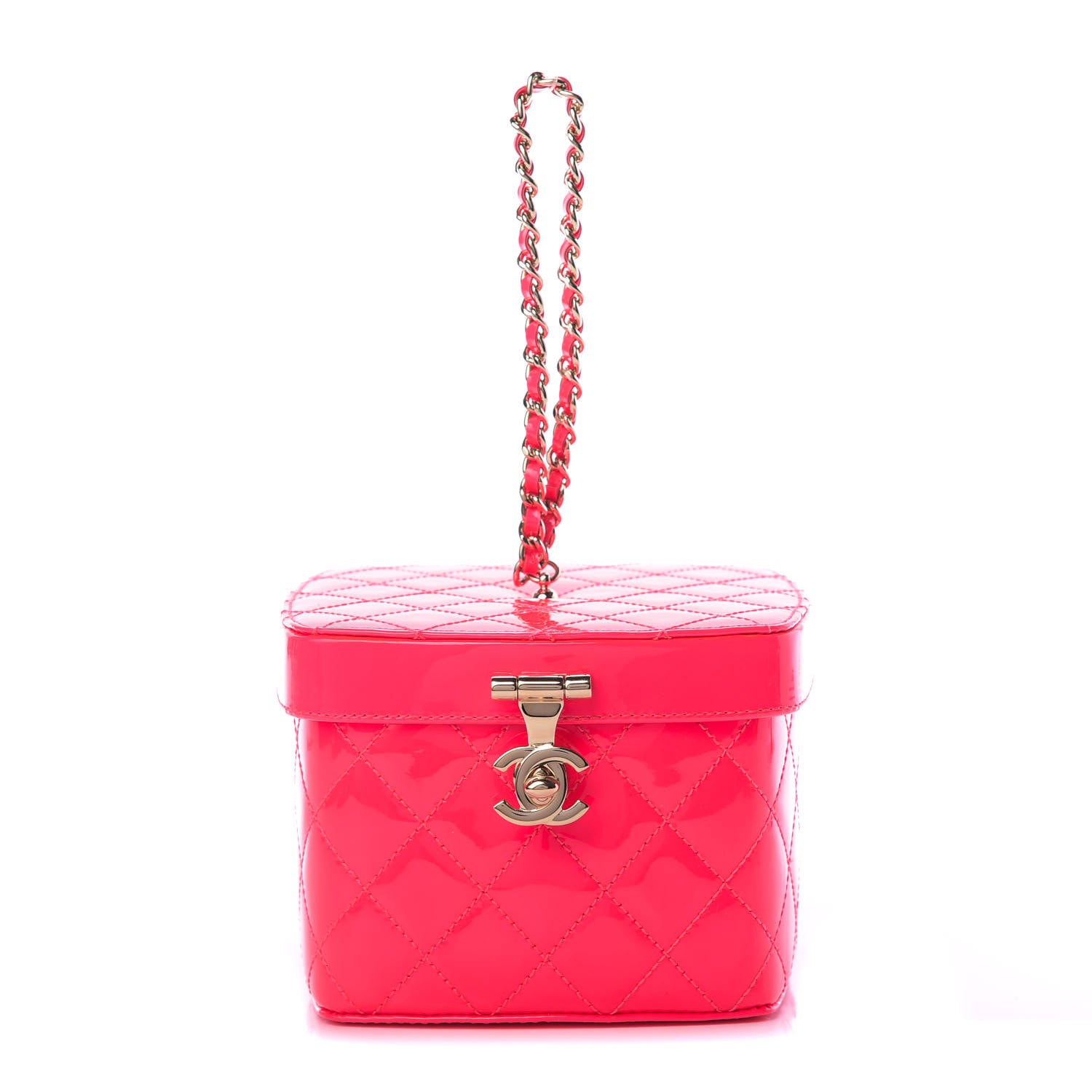 Chanel Patent Calfskin Minaudiere Vanity Case Pink 1 of 10