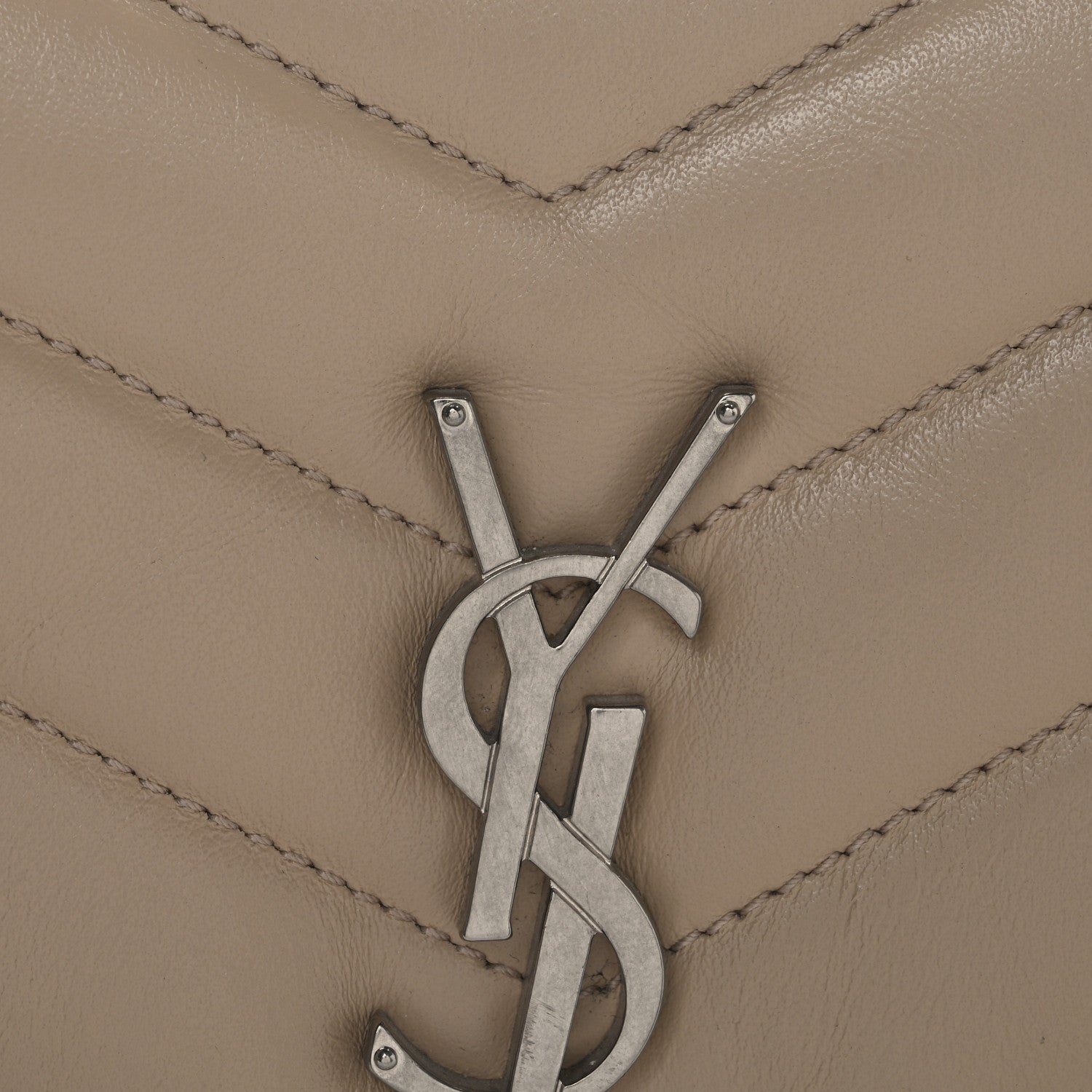 Saint Laurent Calfskin Y Quilted Monogram Small Loulou Chain Satchel Nude Powder 9 of 11