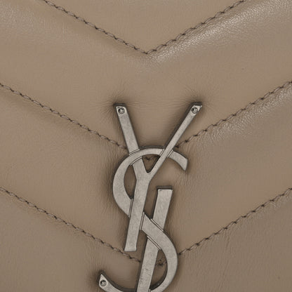 Saint Laurent Calfskin Y Quilted Monogram Small Loulou Chain Satchel Nude Powder 9 of 11