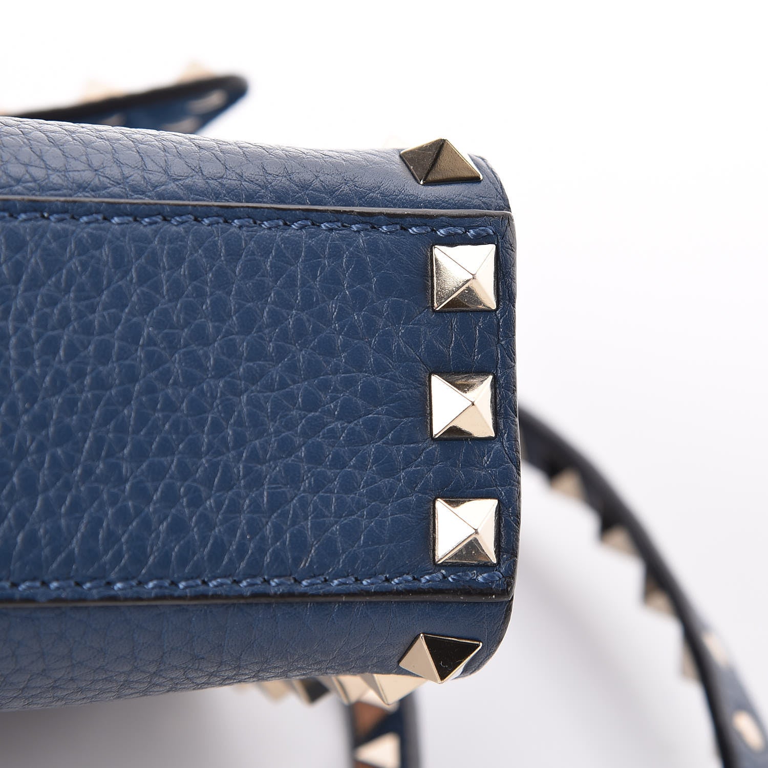 Valentino Garavani Pebbled Calfskin Medium Rockstud Flip Lock Crossbody Bag Peacock 10 of 11