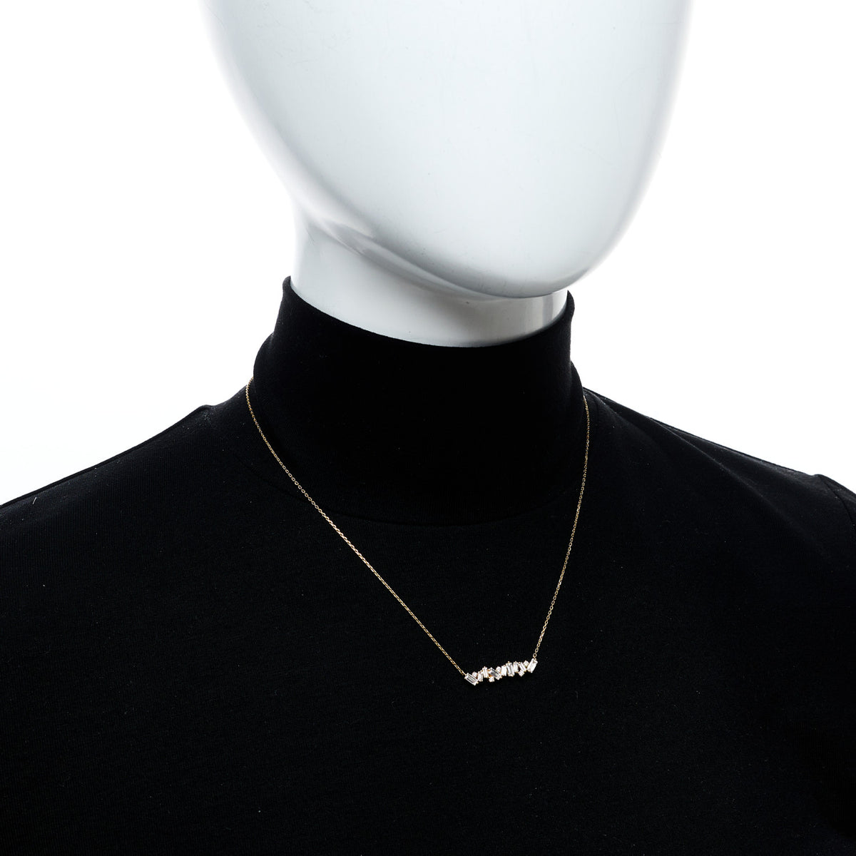 18K Yellow Gold Diamond Frenzy Bar Necklace