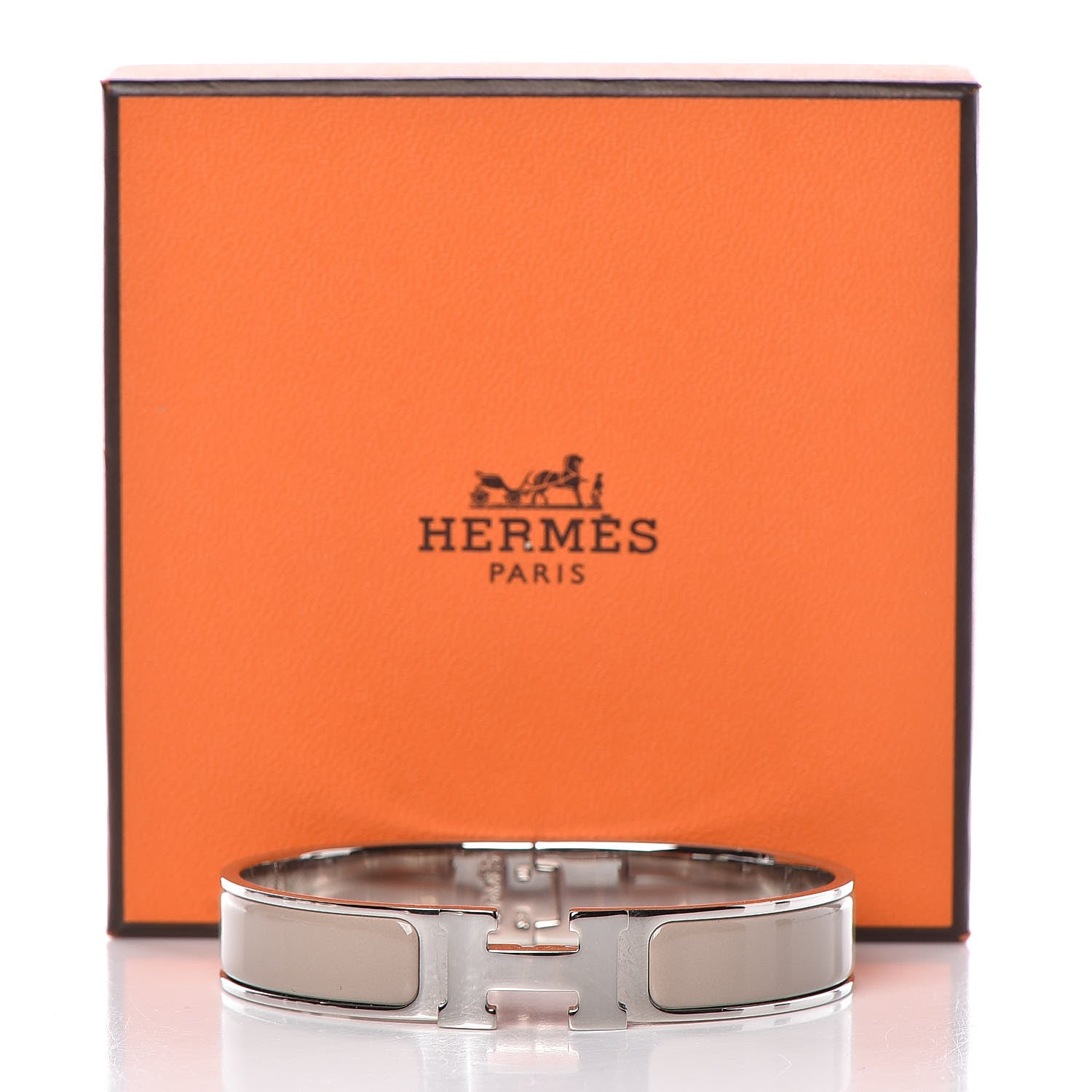Hermes Enamel Narrow Clic Clac H Bracelet GM Marron Glace 6 of 6