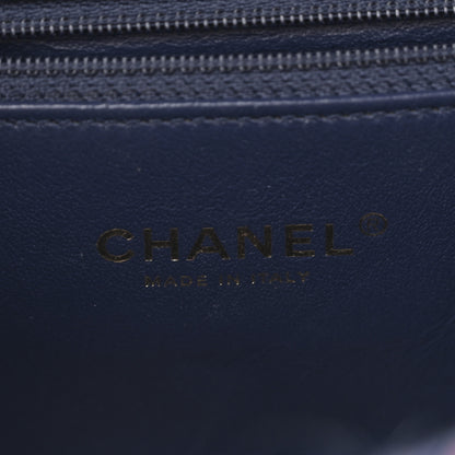 Chanel Tweed Watersnake Quilted Medium CC Filigree Flap Blue 6 of 11