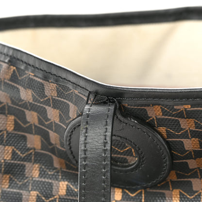 Moynat Grained Calfskin Canvas 1920 Oh! Tote Ruban MM Carbon Bronze 15 of 17