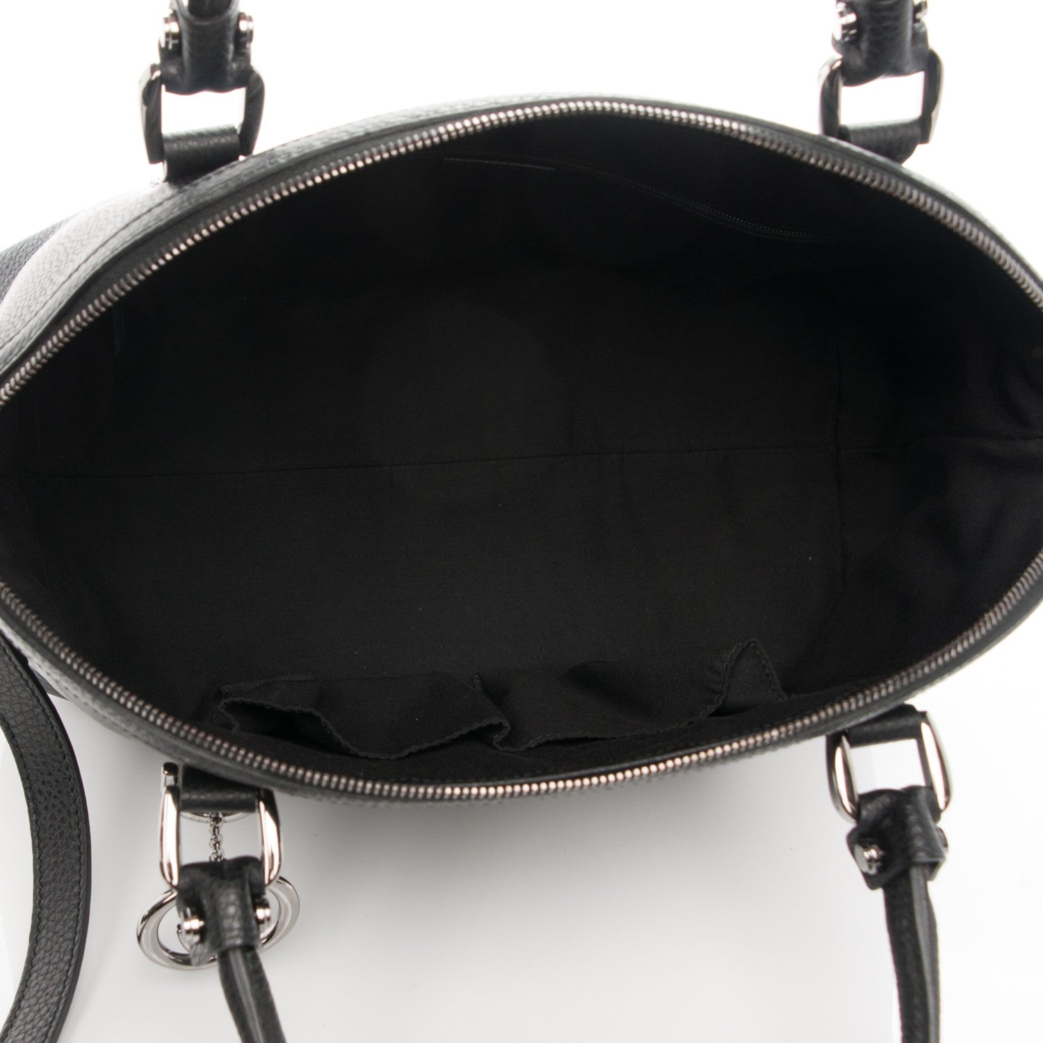 Gucci Pebbled Calfskin Medium GG Charm Dome Satchel Black 6 of 8