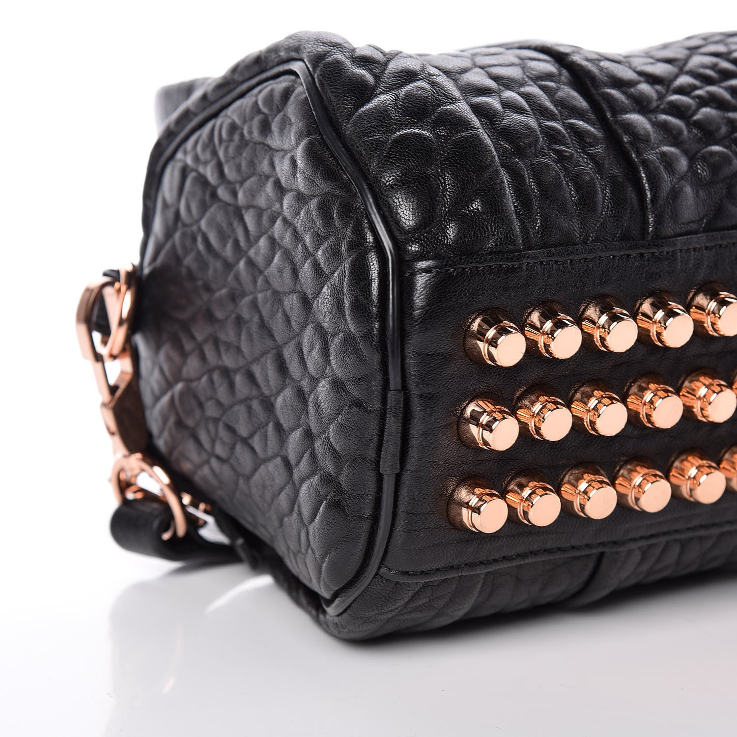 Alexander Wang Pebbled Lambskin Mini Rockie Black Rose Gold Hardware 7 of 8