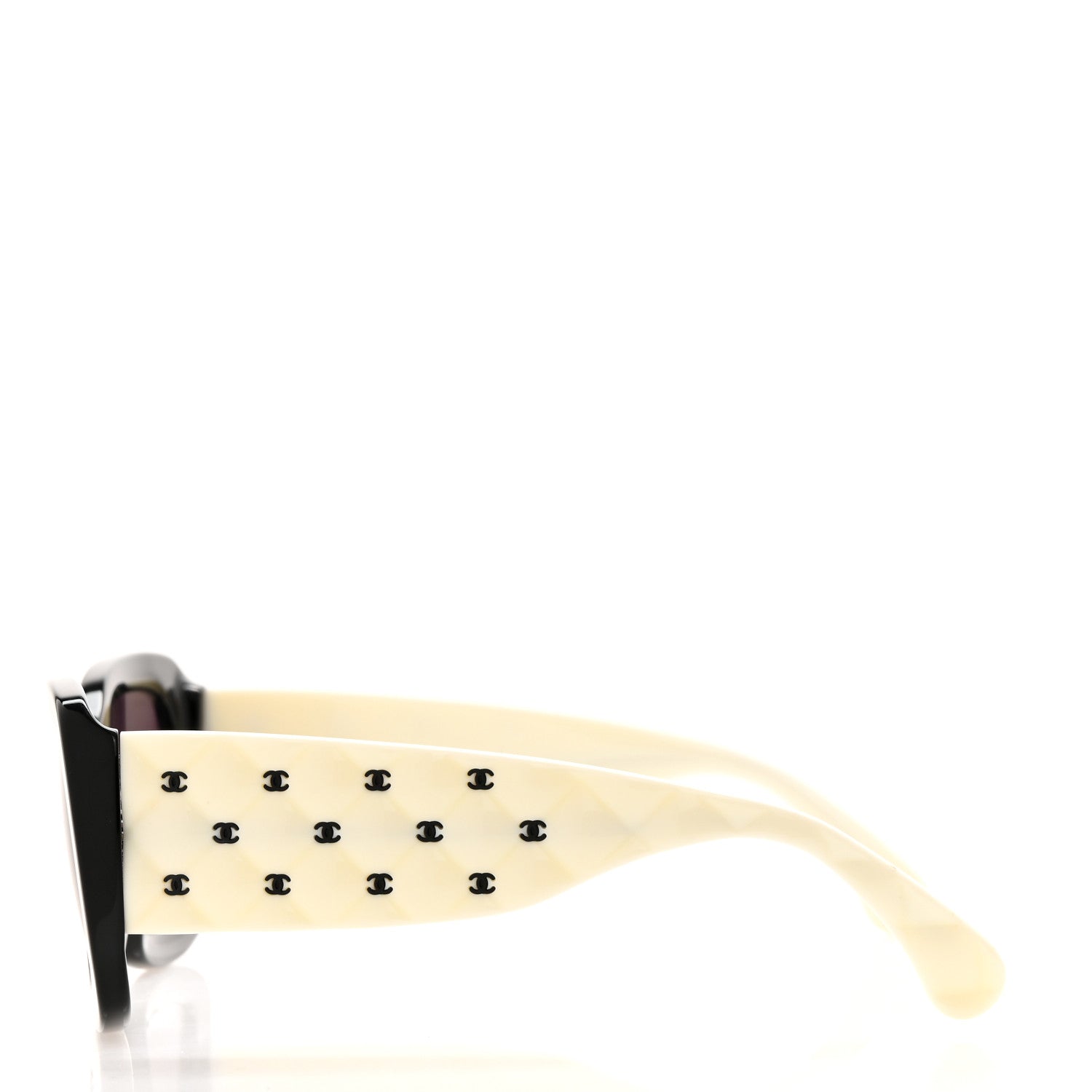 Chanel Acetate Quilted CC Rectangle Sunglasses 5483 White Black 3 of 8