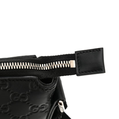 Gucci Guccissima Signature Medium Flat Messenger Bag Black 10 of 10