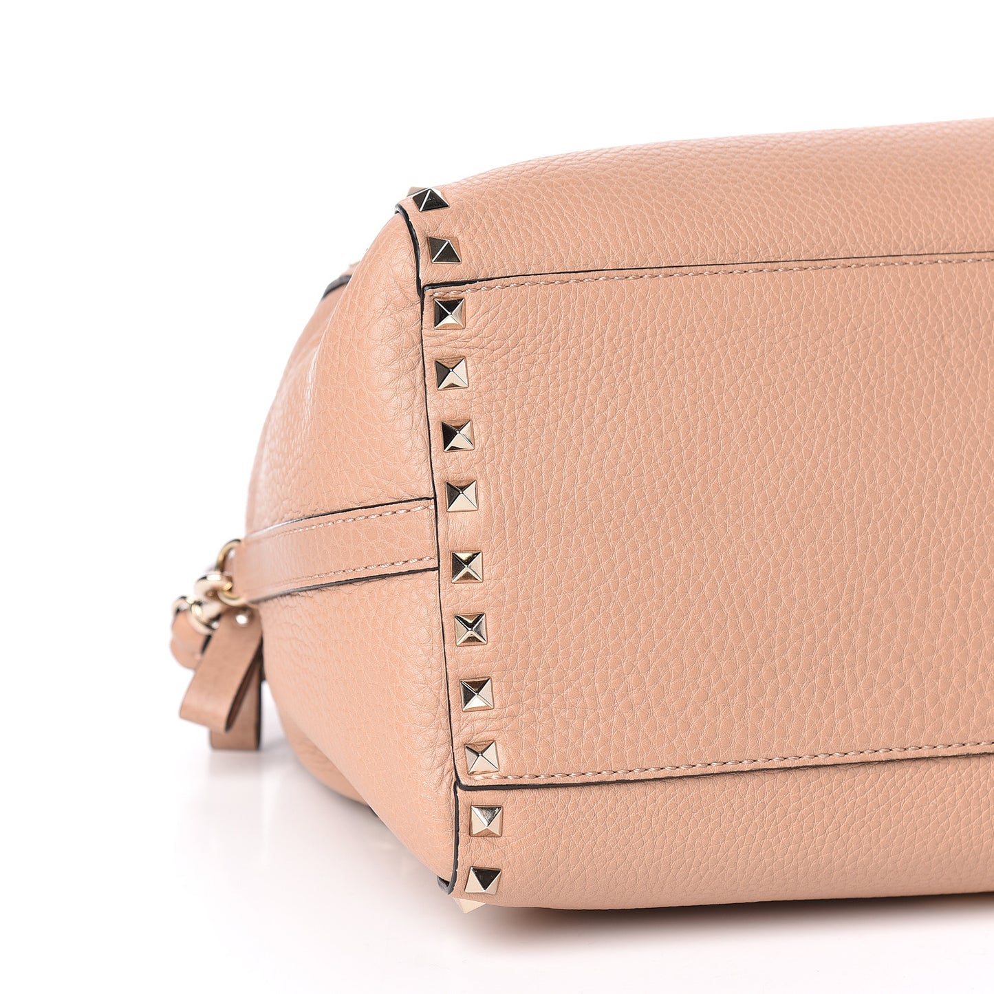 Pebbled Calfskin Rockstud Boston Duffle Bag Skin Sorbet