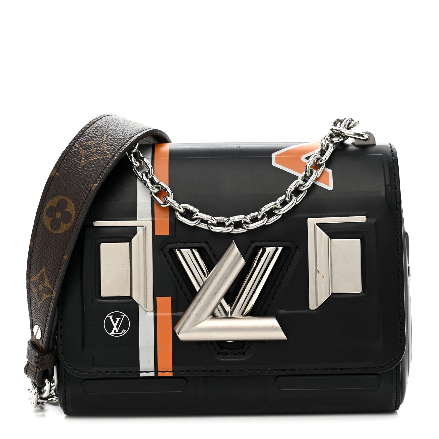 Louis Vuitton Epi Monogram Spaceship Embossed Twist Shoulder Bag PM Black 1 of 11