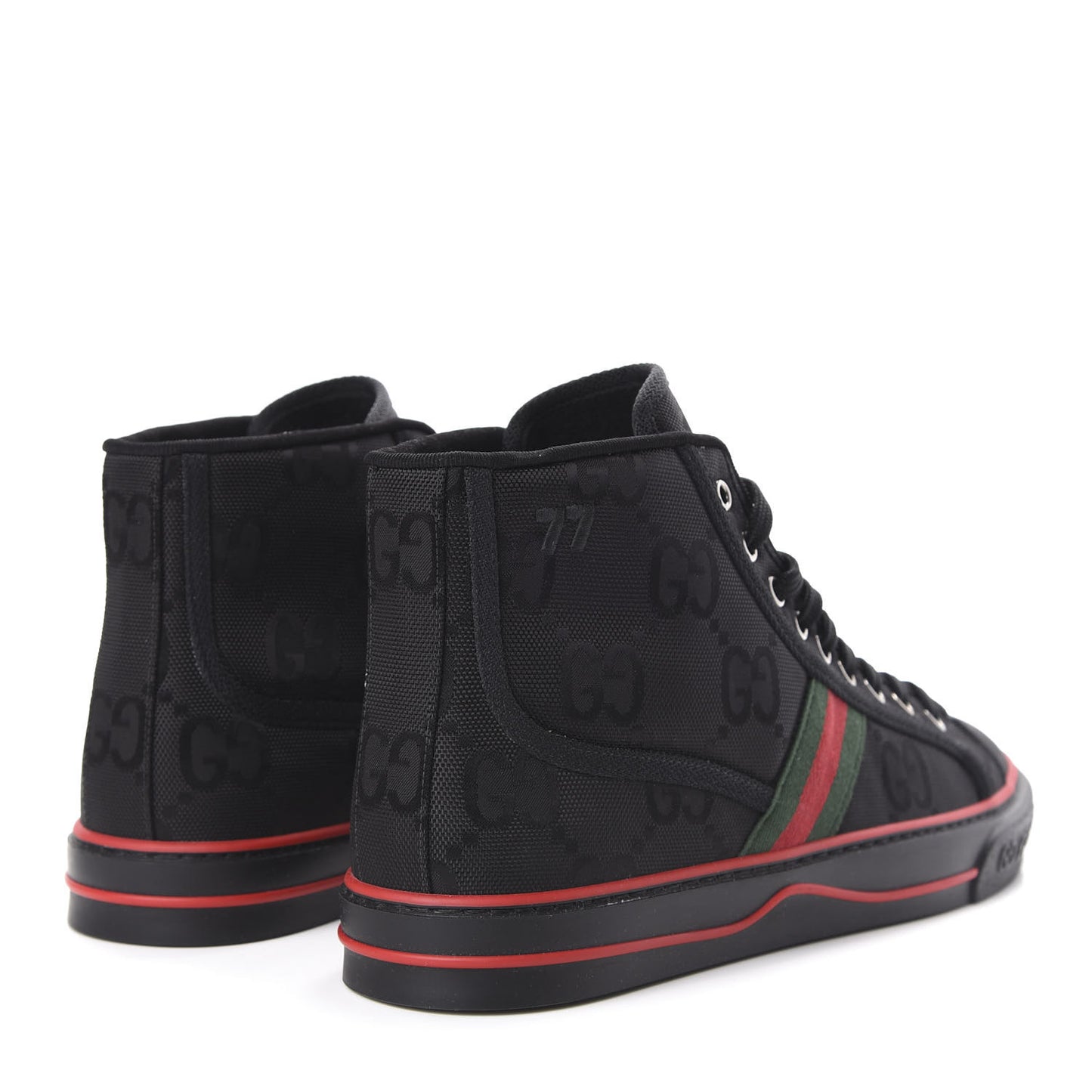 Econyl Nylon Web Monogram Off The Grid Mens 1977 Tennis High Top Sneakers 9.5 Black