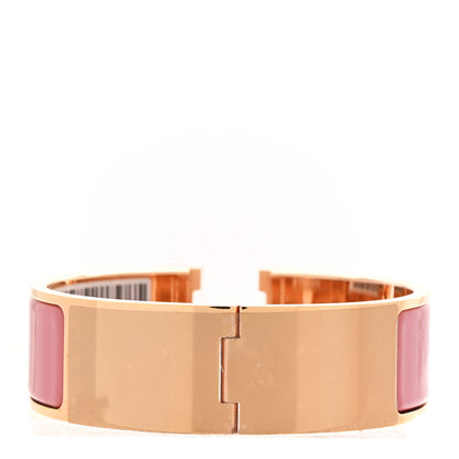 Hermes Enamel Wide Clic Clac H Bracelet PM Rose Velours 3 of 5