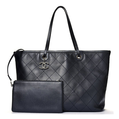 Chanel Grained Calfskin Large Shopping Fever Tote Black 1 of 13