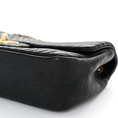 Chanel Calfskin Surpique Chevron Small Flap Black 10 of 10