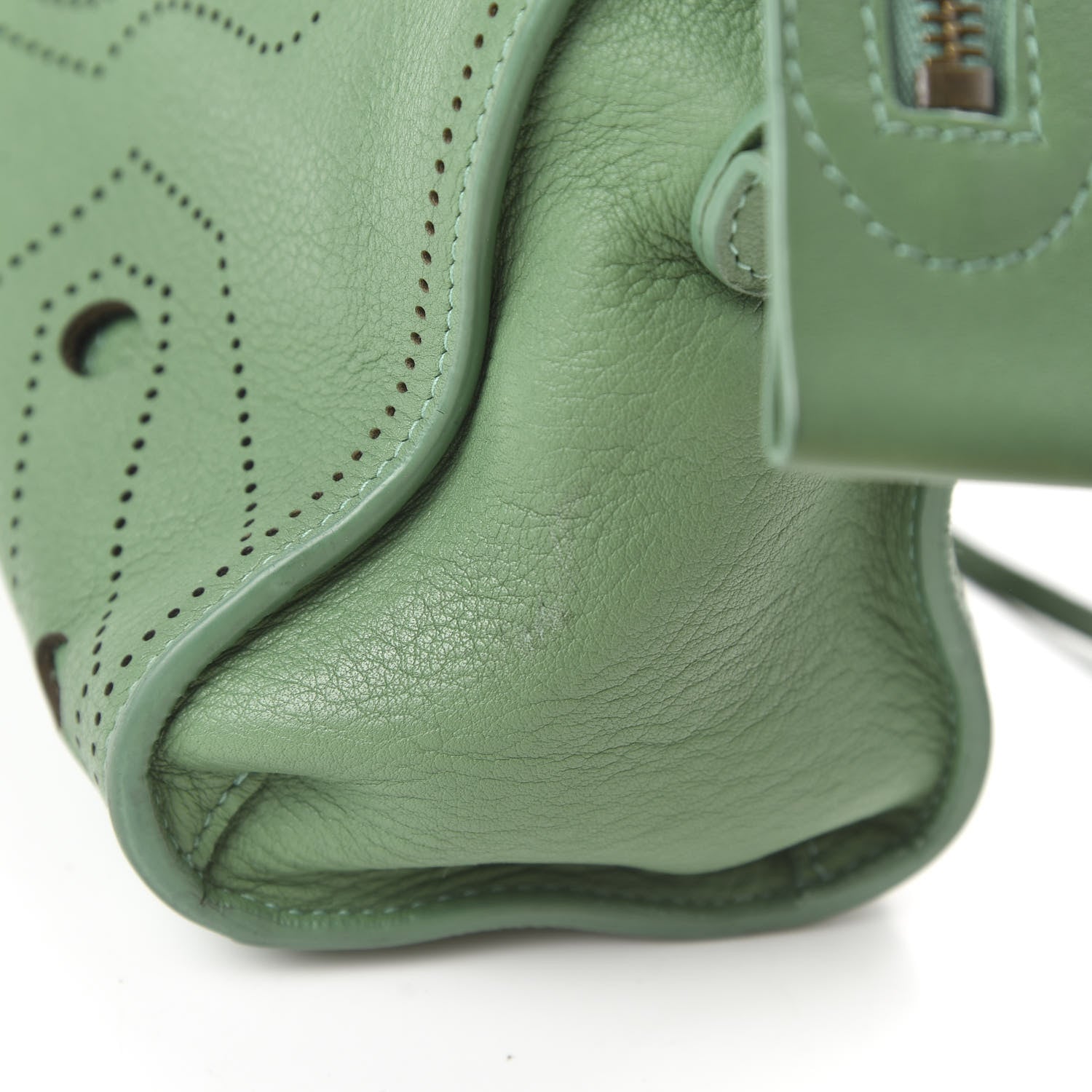 Balenciaga Chevre Perforated Blackout Hardware Nano City Green 8 of 12