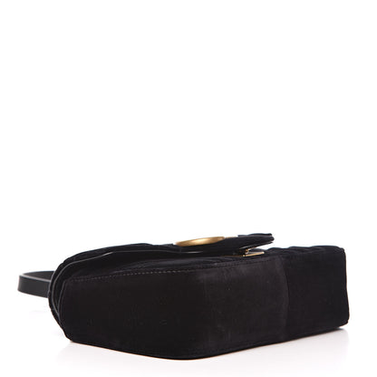 Gucci Velvet Matelasse Mini GG Marmont Shoulder Bag Black 4 of 11