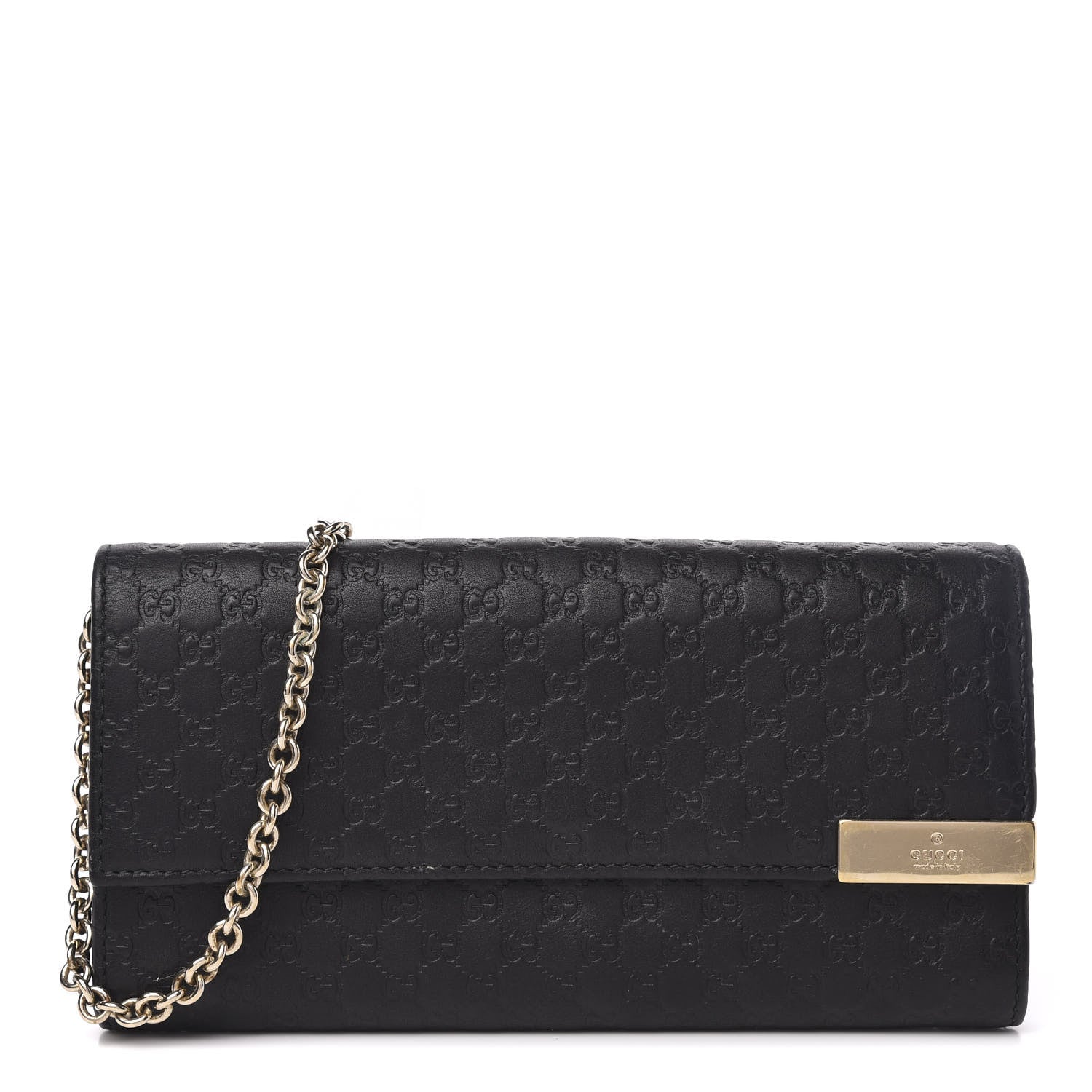 Gucci Soft Microguccissima Dice Chain Wallet Black 1 of 8