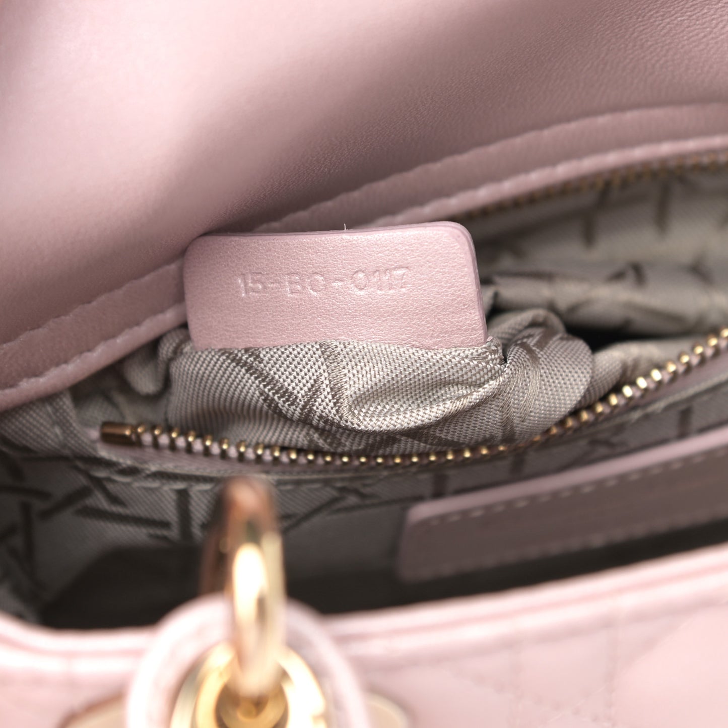 Metallic Lambskin Cannage Mini Lady Dior Lotus