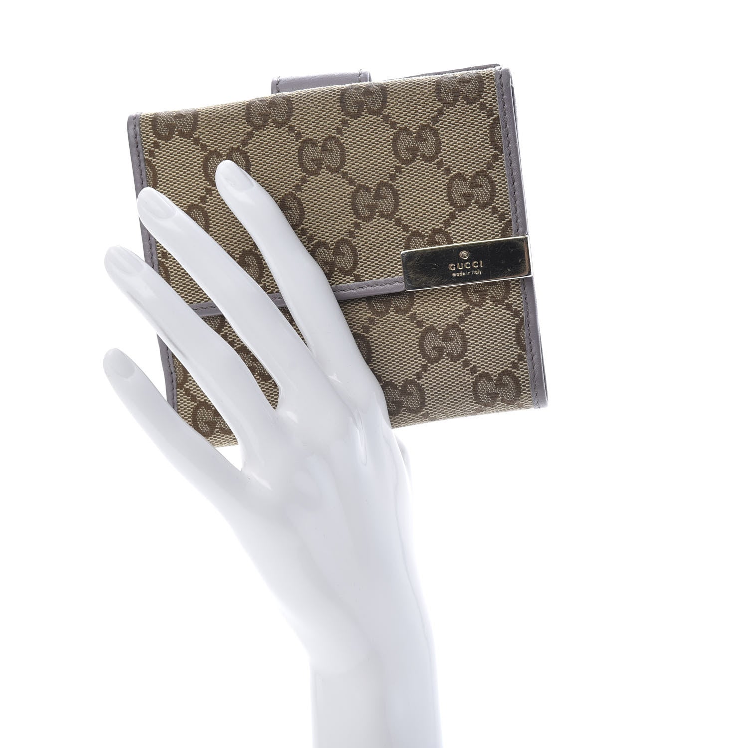 Gucci Monogram Dice French Flap Wallet Lavender 2 of 9
