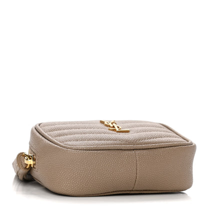 Saint Laurent Grain De Poudre Matelasse Monogram Baby Lou Camera Bag Dark Beige 4 of 11