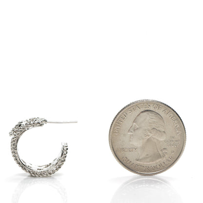 Chanel Filigree CC Hoop Earrings Silver 2 of 3