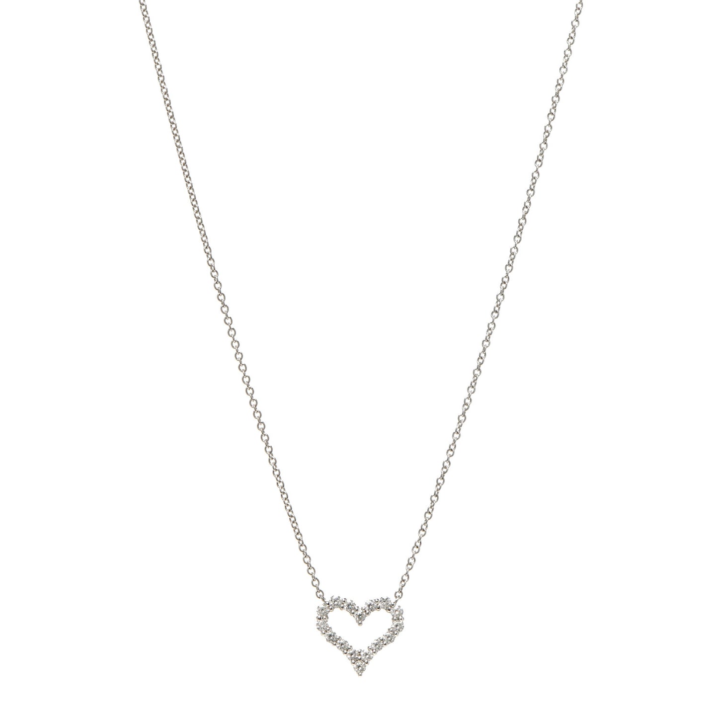 Platinum Diamond Mini Heart Pendant Necklace