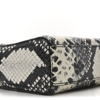 Marc Jacobs Calfskin Snakeskin Embossed Shutter Camera Crossbody Bag Black White 9 of 10