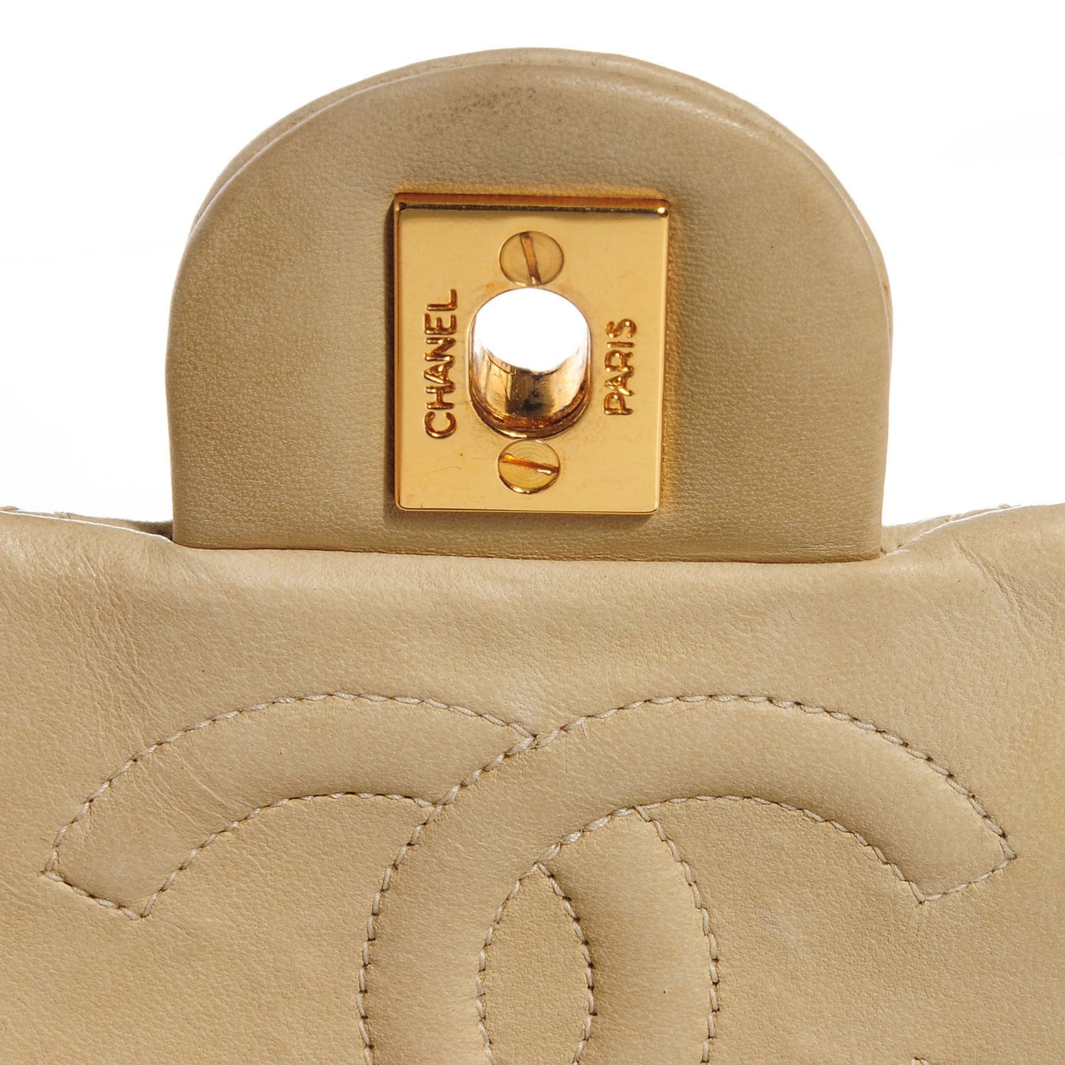 Chanel Lambskin Quilted Mini Square Flap Beige Clair 6 of 9
