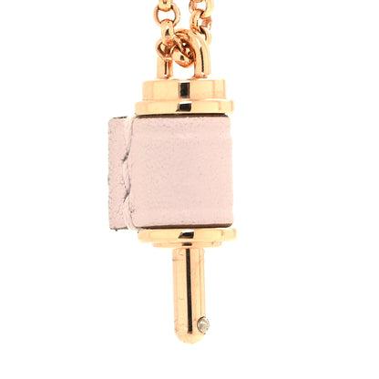 Hermes Swift Rose Gold Charniere Pendant Necklace Mauve Pale 6 of 8