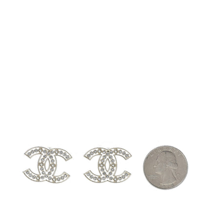 Chanel Pearl Crystal Sparkling Pearls CC Earrings Light Gold 2 of 5