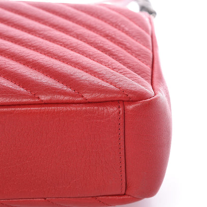 Saint Laurent Sheepskin Matelasse Chevron Monogram Medium College Bag Rouge 14 of 14