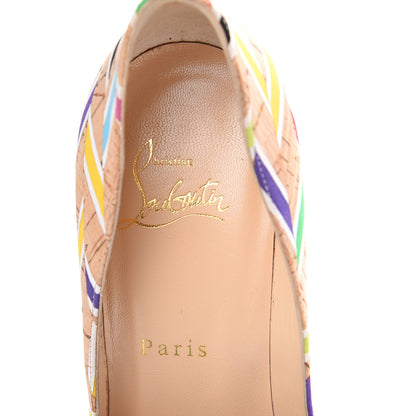Christian Louboutin Cork Chevron Print Pigalle Follies 100 Pumps 37.5 Multicolor 7 of 9