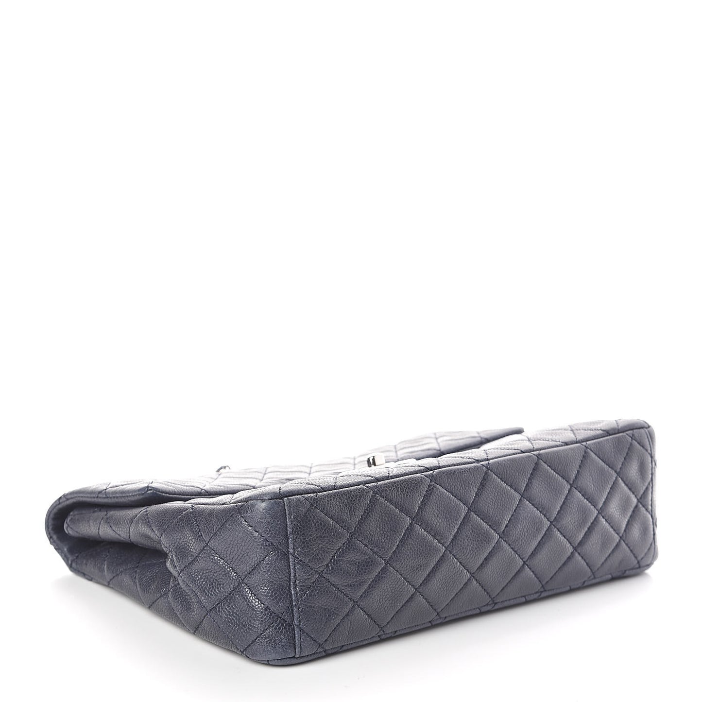 Washed Caviar Quilted Maxi Single Flap Blue