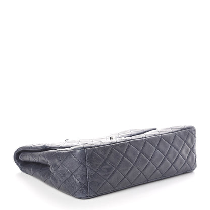 Chanel Washed Caviar Quilted Maxi Single Flap Blue 4 of 11