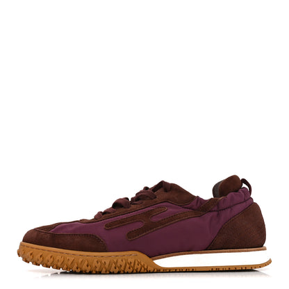 Hermes Suede Goatskin Jet Sneakers 37.5 Marron Palissandre 1 of 9