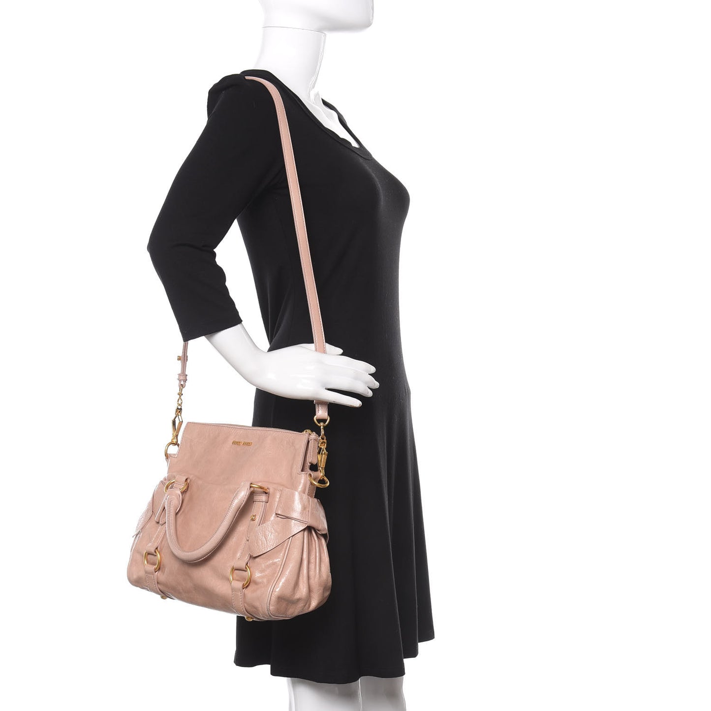 Vitello Lux Mini Bow Bag Cipria