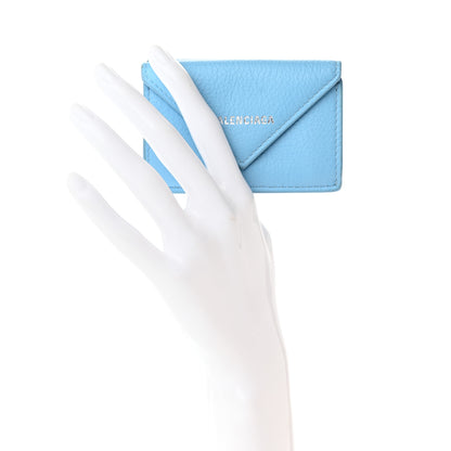 Balenciaga Calfskin Mini Papier Wallet Light Blue 2 of 10