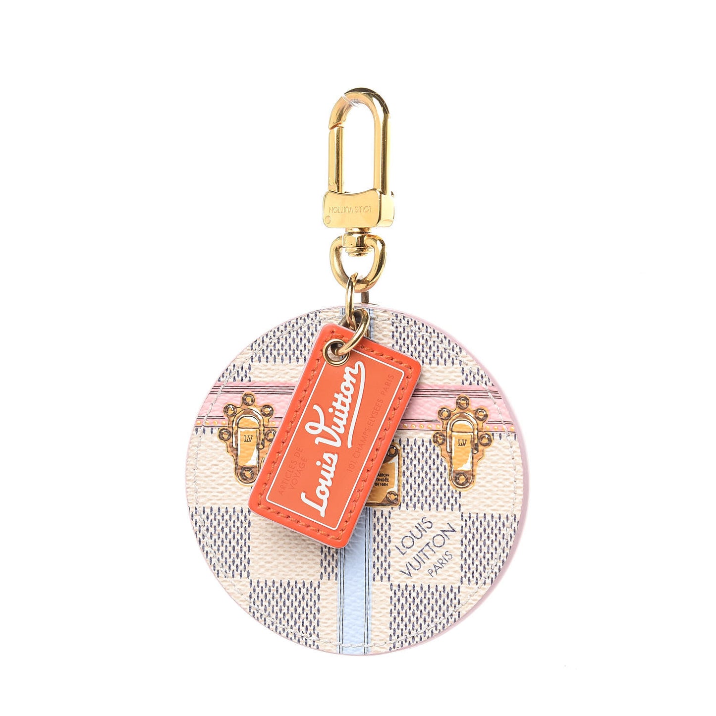 Damier Azur Summer Trunks Bag Charm Key Holder