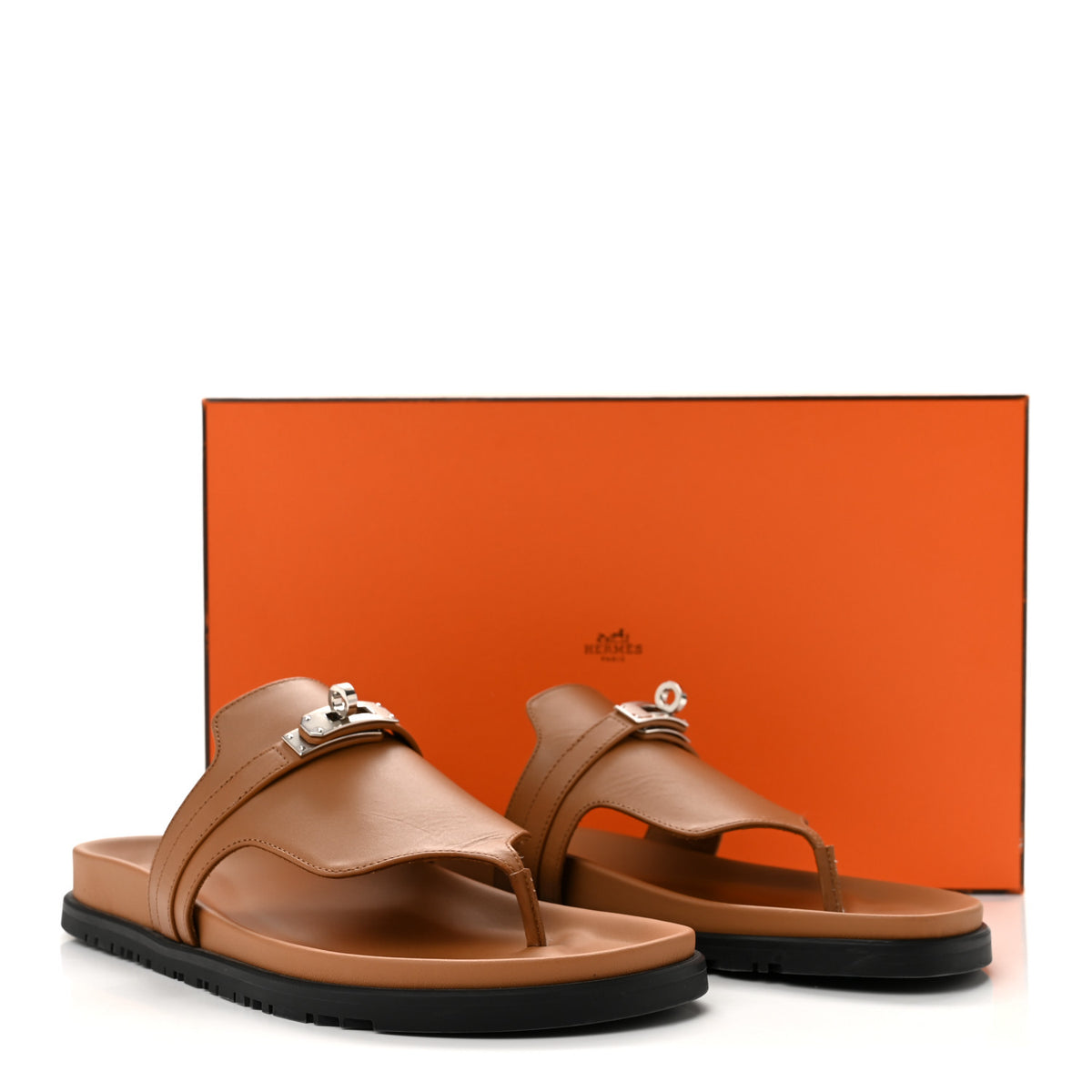 Hermes Calfskin Womens Empire Sandals 41 Natural 11 of 11
