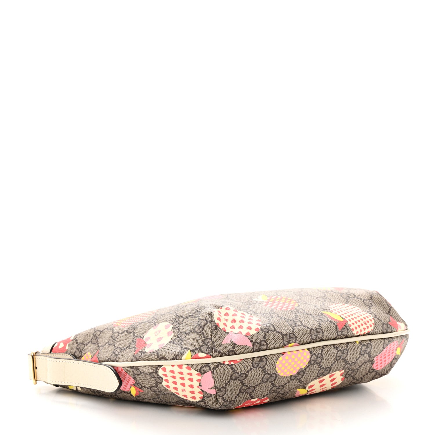 Gucci GG Supreme Monogram Les Pommes Small Ophidia Half Moon Hobo Beige Multicolor Mystic White 4 of 12