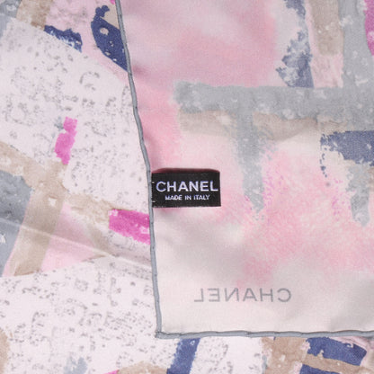 Chanel Silk Mosaic Watercolor CC Scarf Pink Multicolor 4 of 5