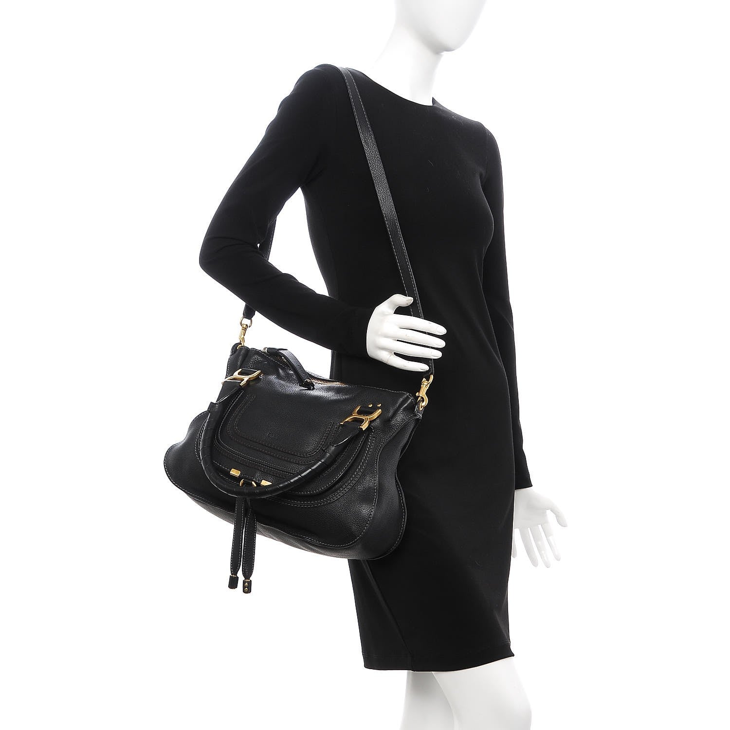 Chloe Calfskin Medium Marcie Satchel Black 2 of 10
