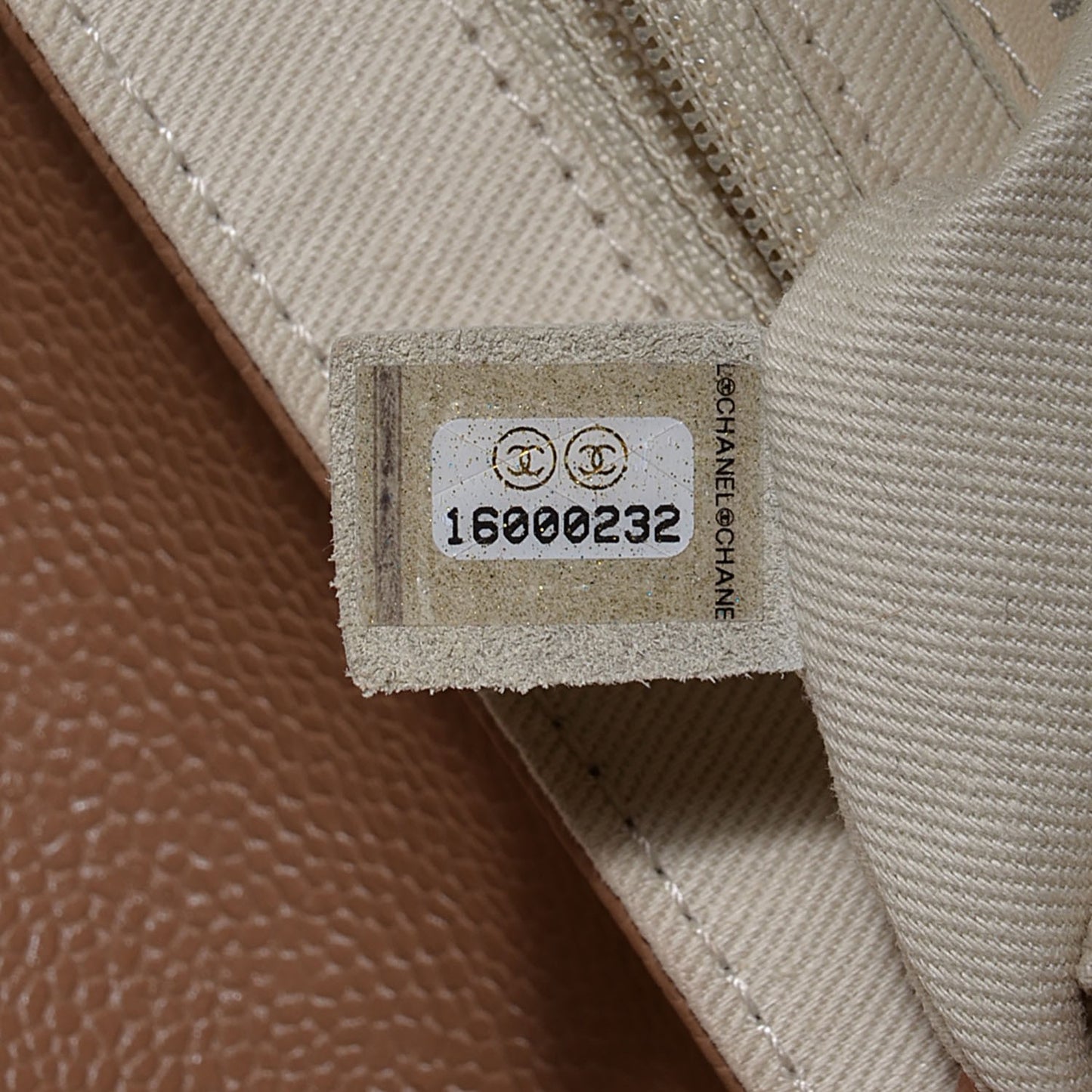 Caviar Half Moon Large Flap Dark Beige