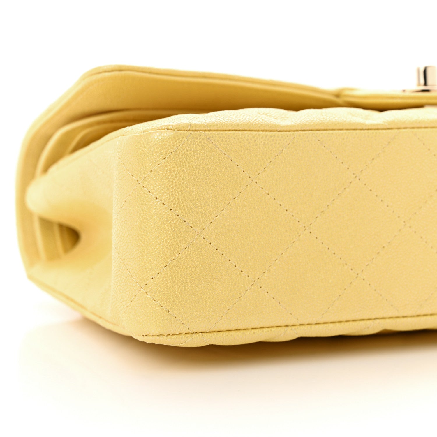 Chanel Iridescent Caviar Quilted Medium Double Flap Yellow 8 of 11