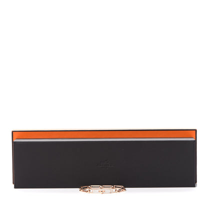 Hermes 18K Rose Gold Diamond Pave PM Kelly Chaine Bracelet ST 6 of 6