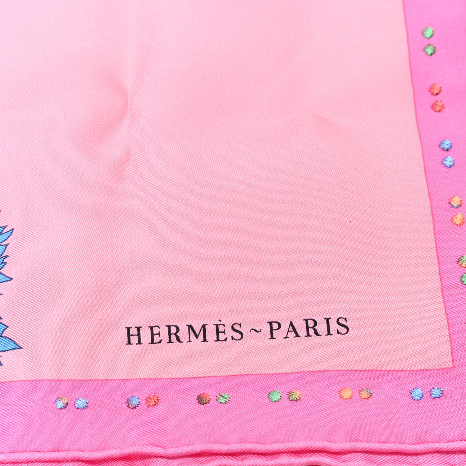 Hermes Silk Robe Legere Scarf 45 Rose Bleu Jaune 2 of 3