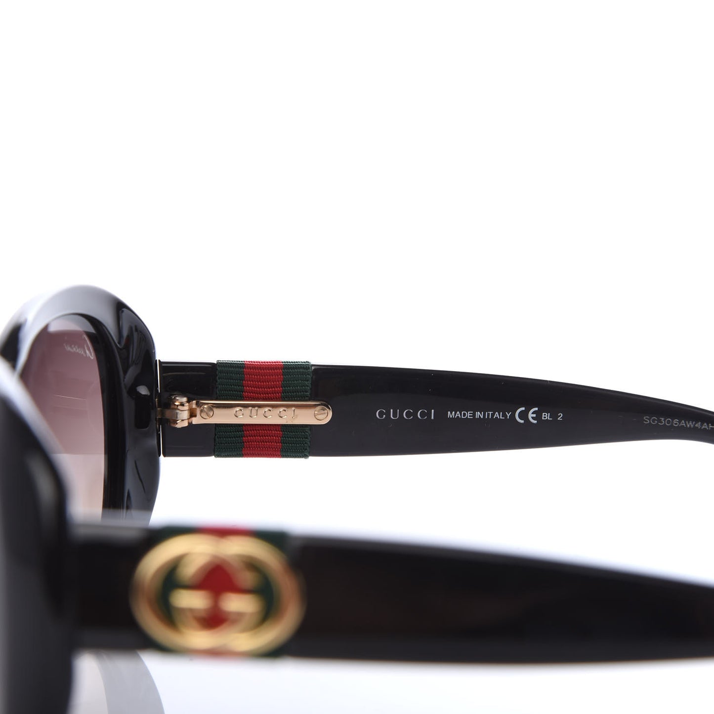 Acetate Oval Frame Web Sunglasses GG3660KS Black